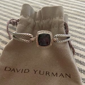 David Yurman cable bangle with blue stone and diamonds. Worn a couple of times.